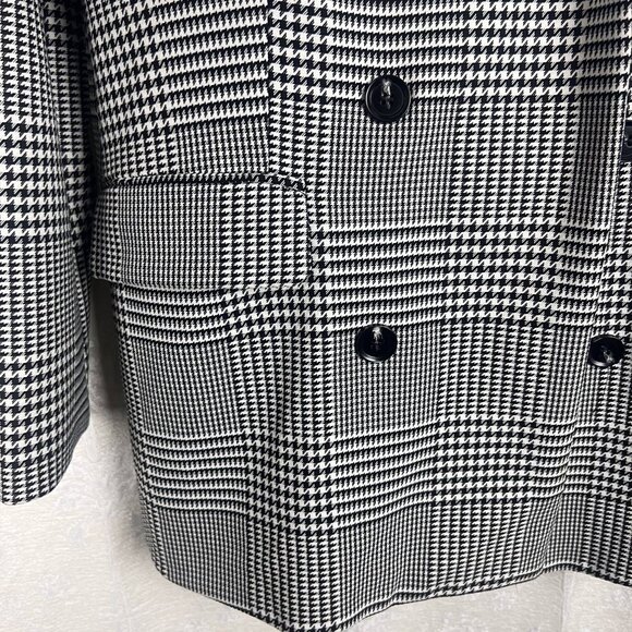 Rachel Zoe oversized houndstooth open front blazer menswear stretch - Picture 2 of 8